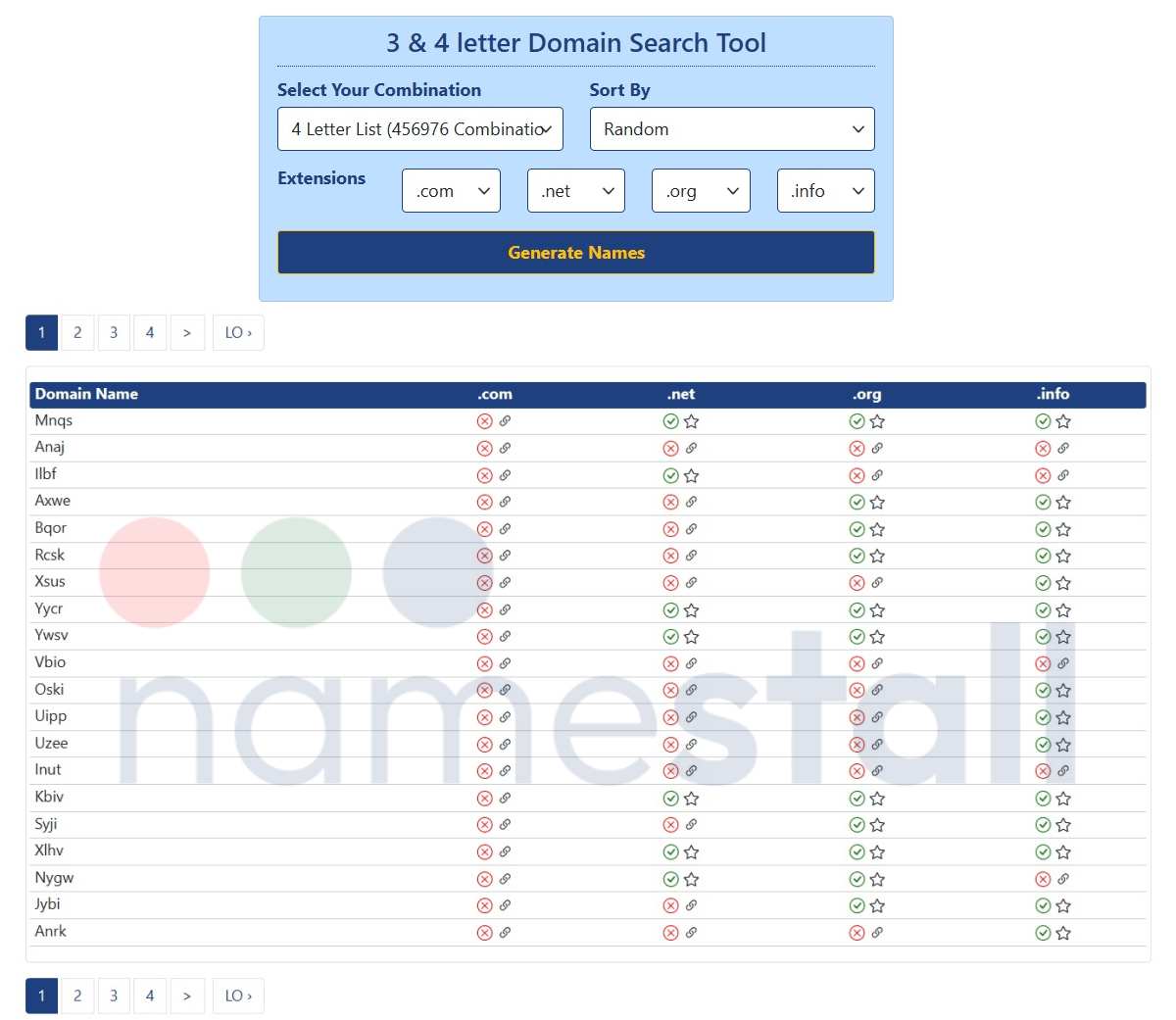 3 & 4 Letter Domains