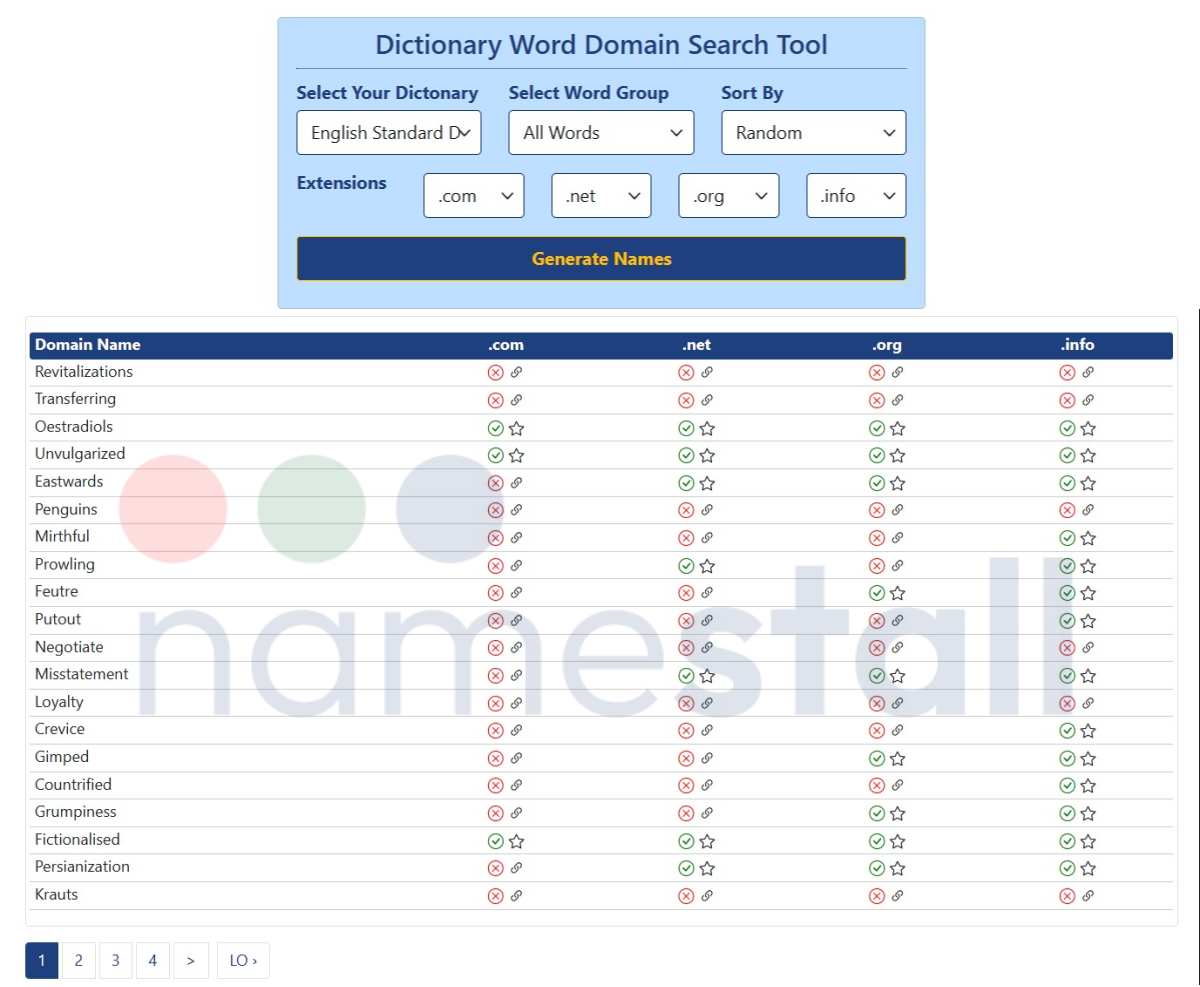 Dictionary Domains