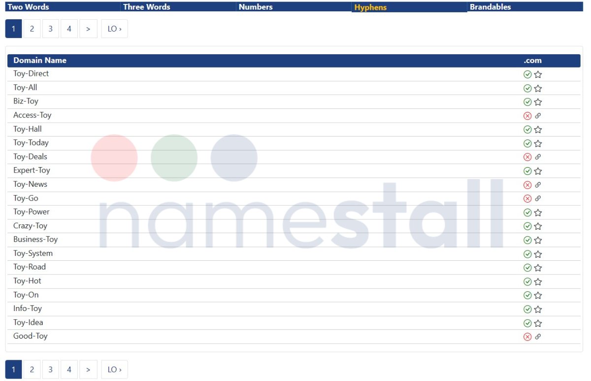 Domain Name Suggestions with Hyphens